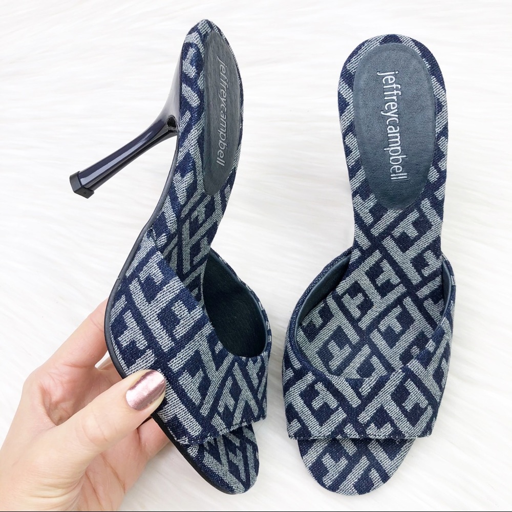 New Jeffrey Campbell Navy Heeled Sandals